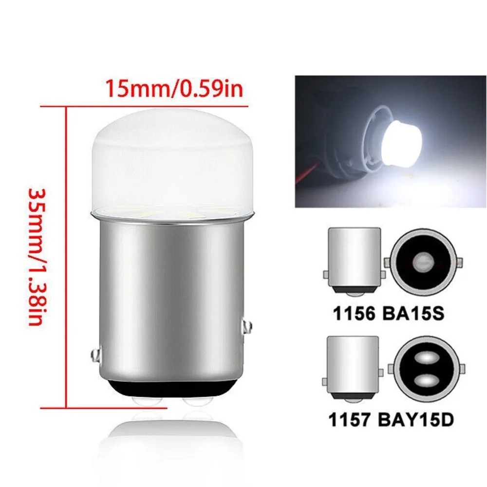 2/4/10ชิ้น1156 BA15S /1157 BAY15D หลอดไฟ LED ไฟเบรคหลังรถสัญญาณไฟเลี้ยวสีขาว/เหลือง/แดง