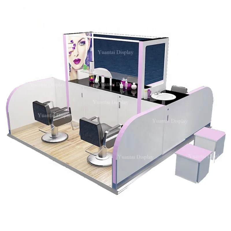 custom.New Style Nail Kiosk Wood Display Showcase Perfume Mirror Design Cosmetic Shop Display Counter Furniture Equipment