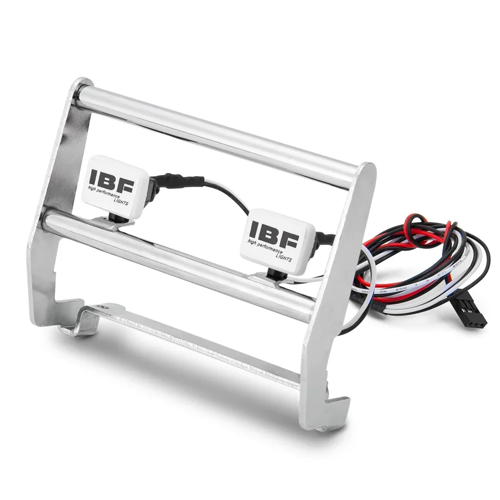 AXSPEED metalowy zderzak przedni z oświetleniem LED zestaw zderzaków antykolizyjnych do 1/10 gąsienica RC TRX4 Ford części zamienne