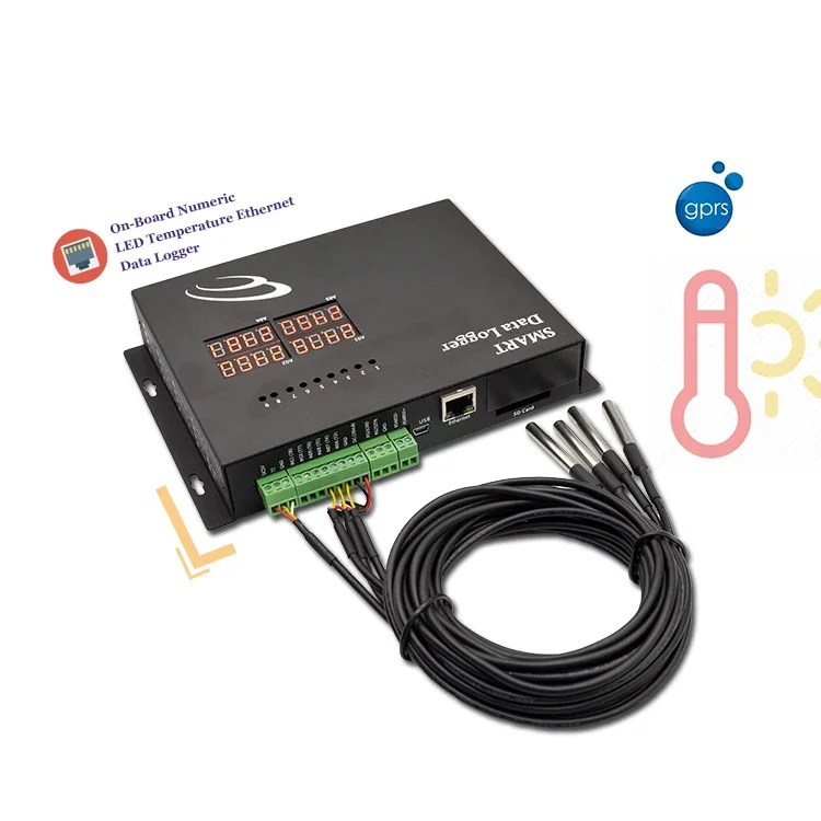 4-20ma Analog Pulse temperature Humidity Gateway Channel Ethernet temperature and humidity monitor Data logger