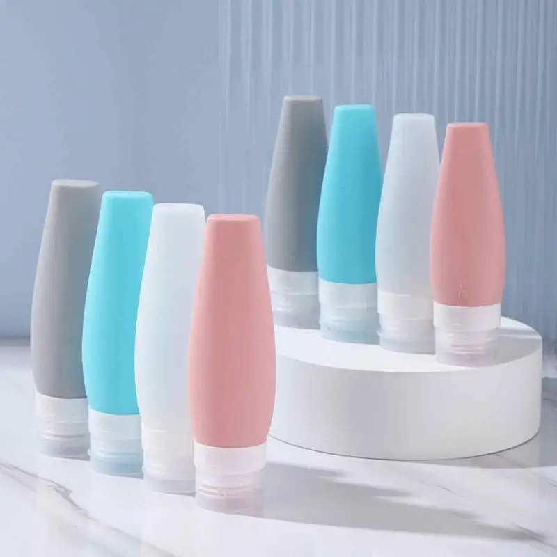 Travel Shampoo And Conditioner Bottles 4 Pieces Leak Proof Tubes Squeezable Silicone Bottles Refillable Shampoo Containers