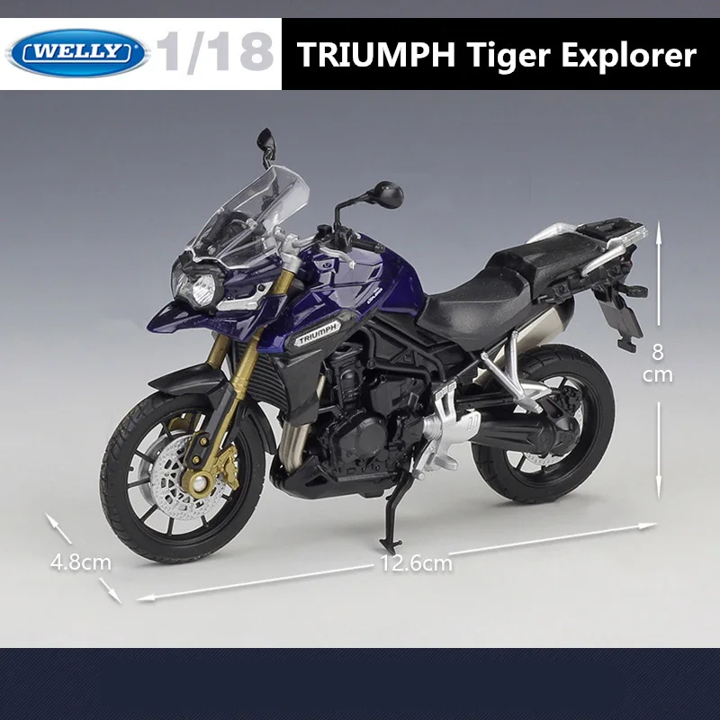 Welly 1:18 TRIUMPH TIGER Explorer Alloy Motorcycle Model Simulation Diecasts Metal Street Racing Motorcycle Model Childrens Gift