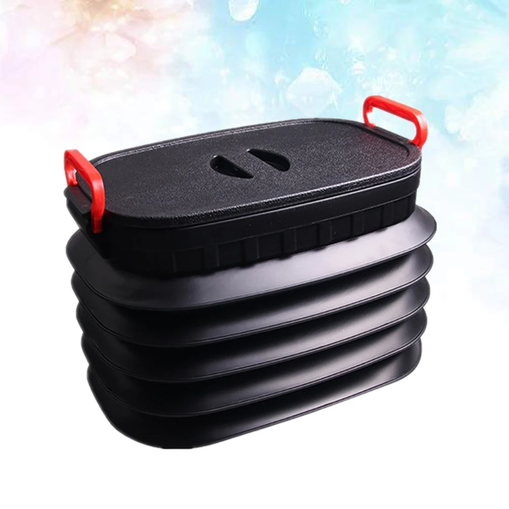 

Portable Storage Box Foldable Plastic Trunk Organizer Collapsible Trash Can Black Car Use Multi Function Container
