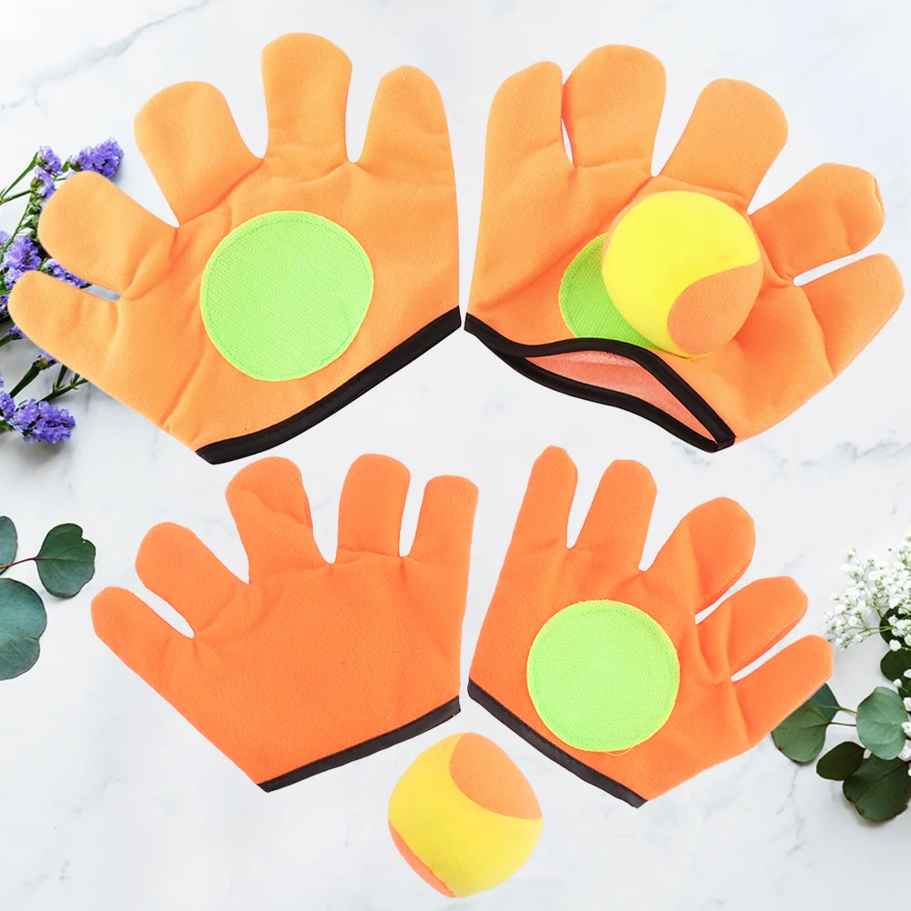 Fun Sucker Sticky Ball Gloves Toy Catch Ball Play Kids Outdoor Sports Multiplayer Parent-child InteractiveThrowing Glove Games