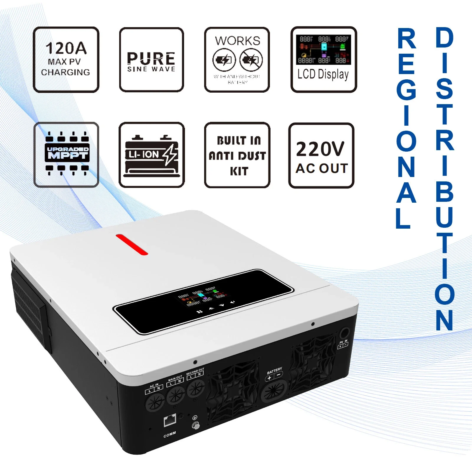 CNswipower موجة جيبية نقية عاكس هجين 4000VA 3600 واط 120A MPPT تحكم إمدادات الطاقة نظام سلوار