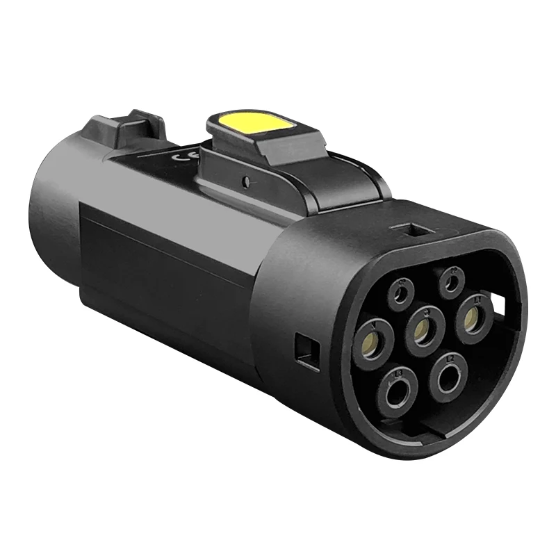 AC Type1 إلى Type2 EV مهايئ شاحن 32A المحمولة J1772 إلى IEC62196 محول الشحن للسيارات الكهربائية Type2