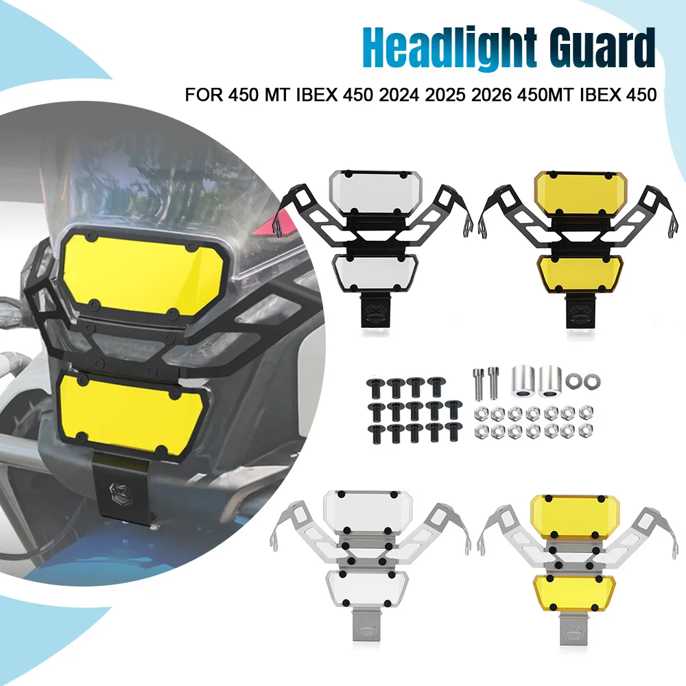 

Motorcycle Headlight Grille Guard Cover Protection Lamp Protector Cover For CFMOTO 450 MT IBEX 450 2024 2025 2026 450MT Ibex 450
