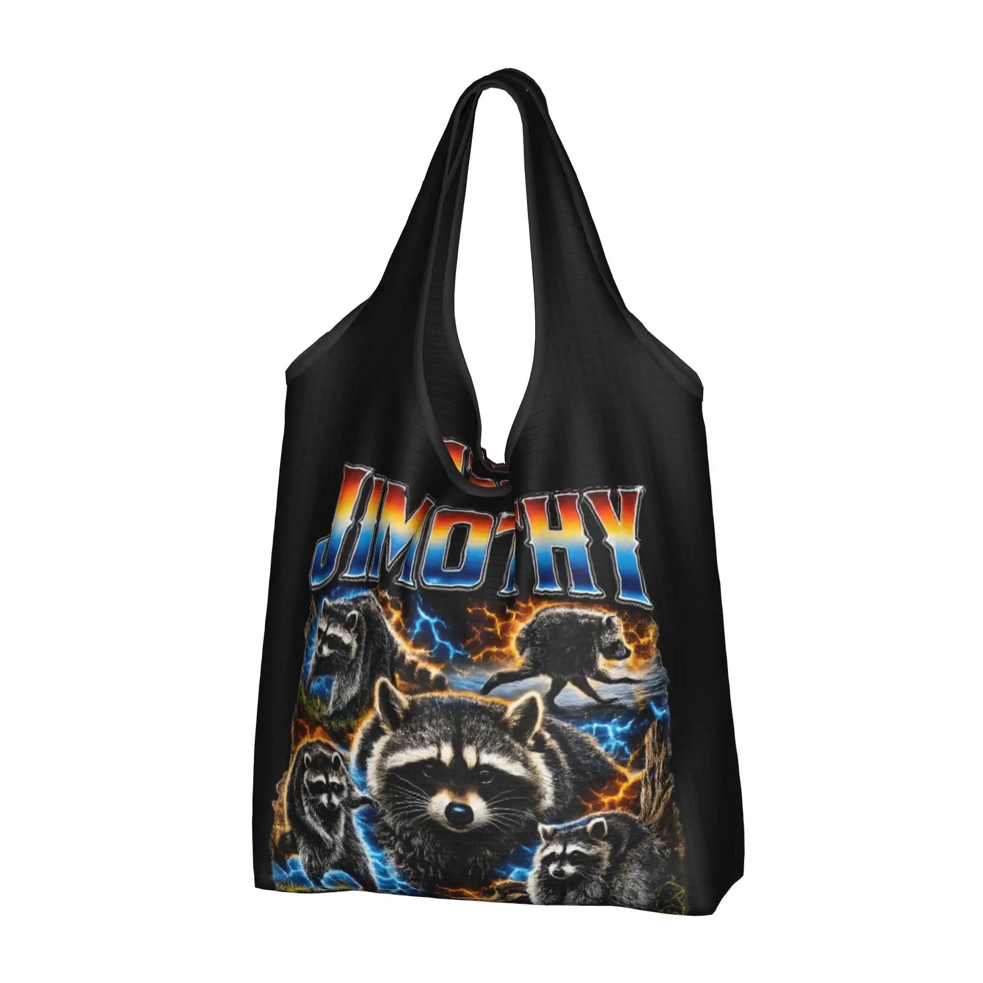 Reusable Jimothy Raccoon Shopping Bag Women Tote Bag Portable Viral Seattle Grocery Shopper Bags