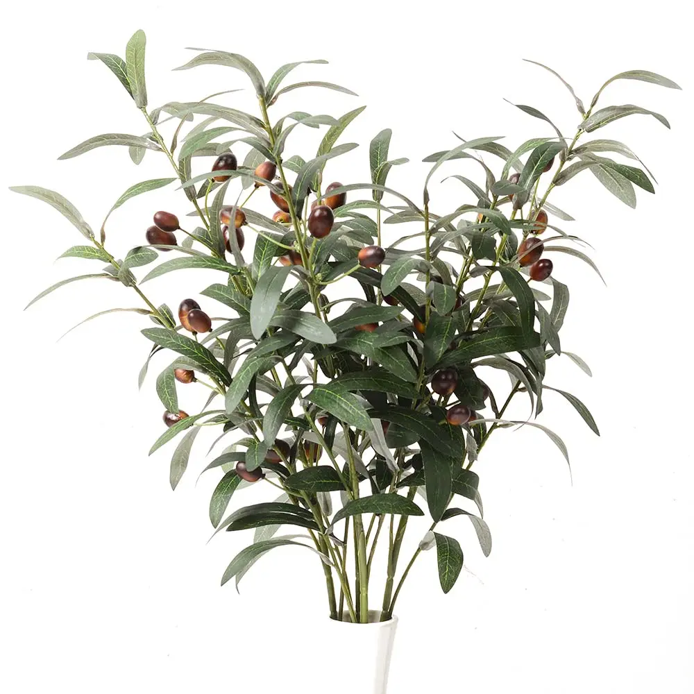 1 Pc Olive Branch Artificial Plants Greenery Stems with Olive Leaves Fruits for Home Wedding DIY Flowers Wreath Decoration