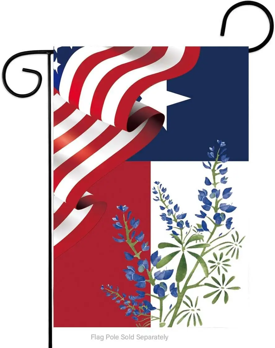 Texas Bluebonnet Flag Texas Home & Garden Flag Americana Western Texas State Small Flag | 12x18in Double Sided Decoration fo