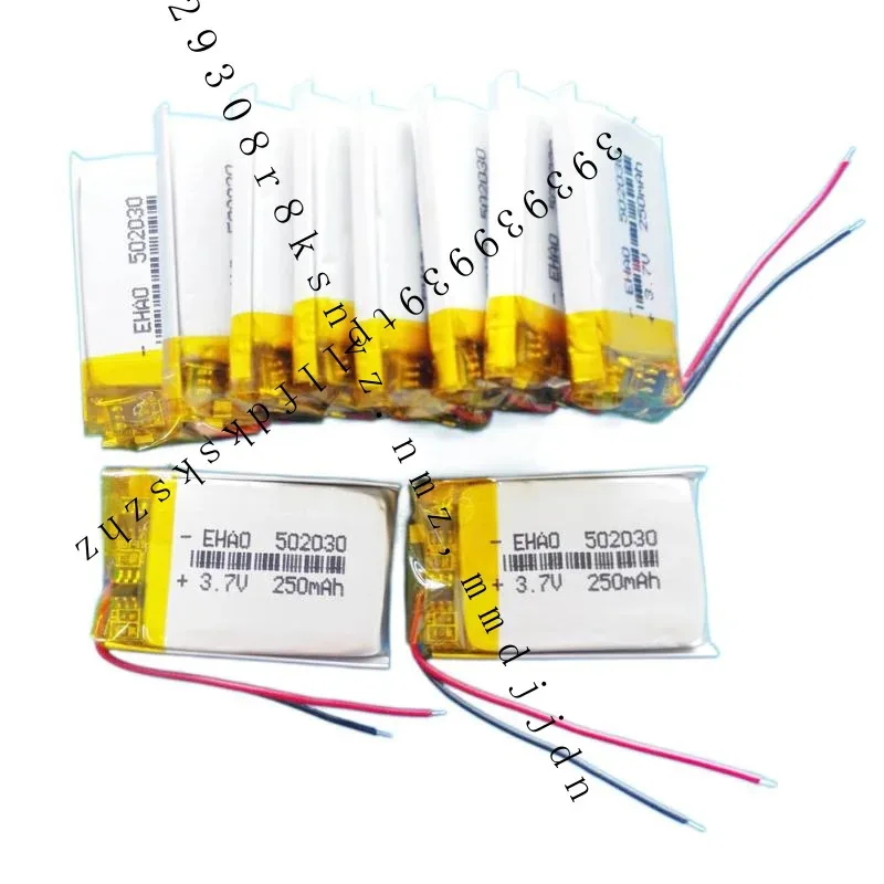 

10 pcs 250mAh 3.7V LiPo Polymer Rechargeable Battery 502030 For Watch Headphone