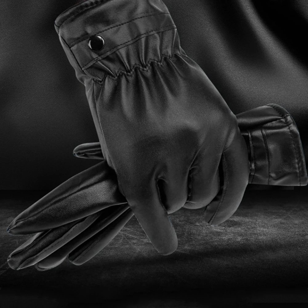 Sarung Tangan Pemanas Elektrik Layar Sentuh Sarung Tangan Hangat USB Kulit PU Tahan Air Tahan Angin Pria Wanita untuk Sepeda Motor untuk Bersepeda Ski