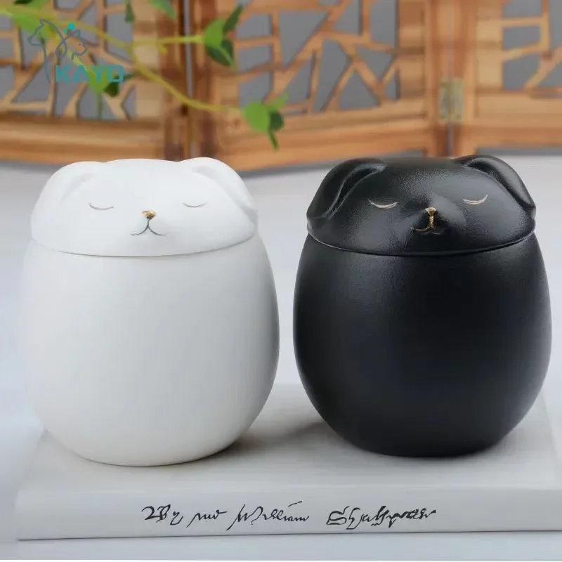 

Handcrafted Pet Urn dog Urns Decorative Funeral Ashes Black Memorial Cremation Shape For