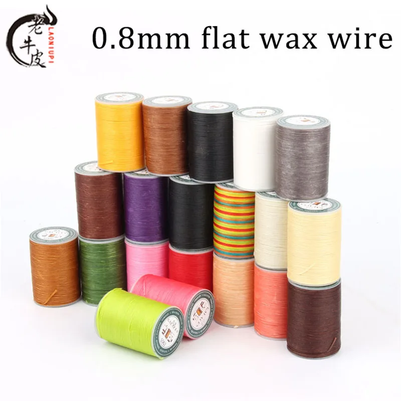 DIY hand sewn leather goods wax thread 0.8mm hand sewn flat wax thread leather foreskin leather hand sewn thread