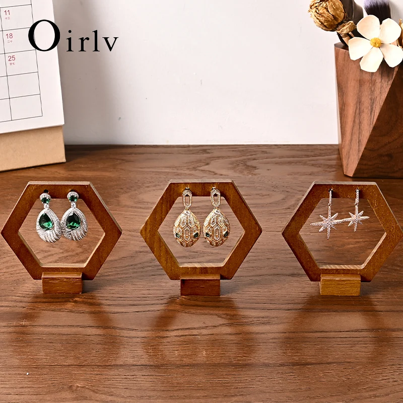 

Oirlv Wooden Earring Stand Display Stand for Women's Household Earrings Hanging Jewelry Ear Clips Display Rack Jewelry Organizer