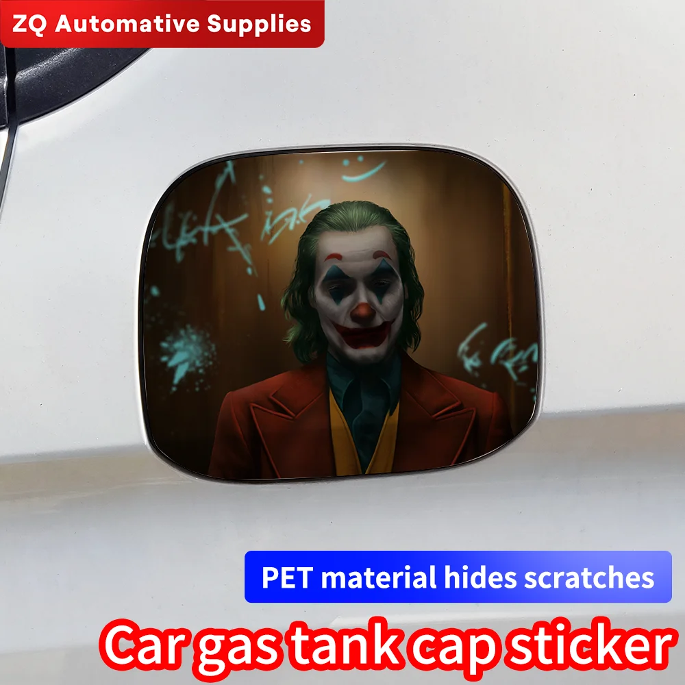 Funny Joker Car Stickers Auto Refueling Cap Fuel Tank Cap Cover Waterproof Sunscreen Sticker Decoration Car Body Stickers