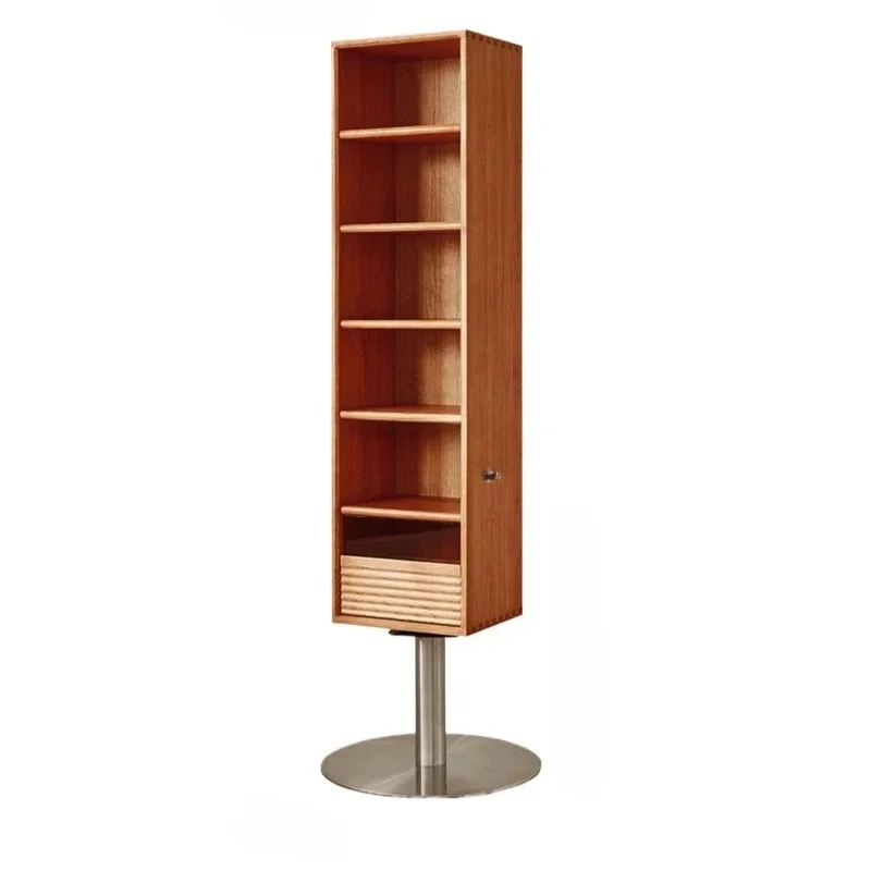 LHM  solid wood full-body mirror cherry wood floor-to-ceiling rotating full-length mirror Japanese bookshelf