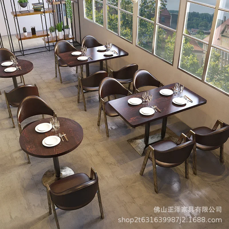 Milk tea shop tables and chairs casual retro industrial style bar clear bar western restaurant cafe sofa card seat table and cha