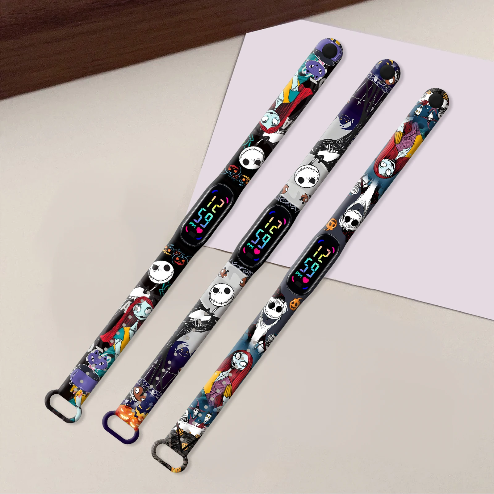 حزام ساعة Disney The Nightmare Before Christmas المطبوع لـ Xiaomi Mi Band 10، حزام ساعة بديل من السيليكون الناعم النحيف #4