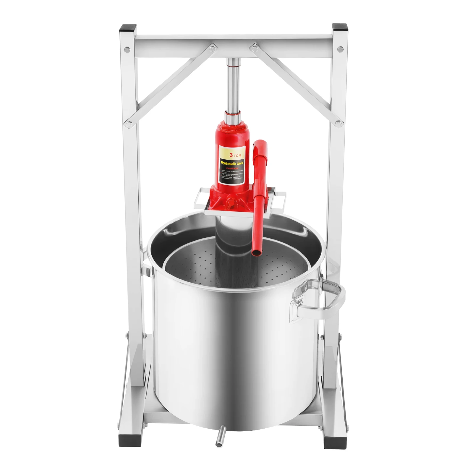 3T 22L Fruit Wine Press Machine 304 Stainless Steel Hydraulic Jack Press Extractor Fruit Crusher for Wine Cheese Vanilla