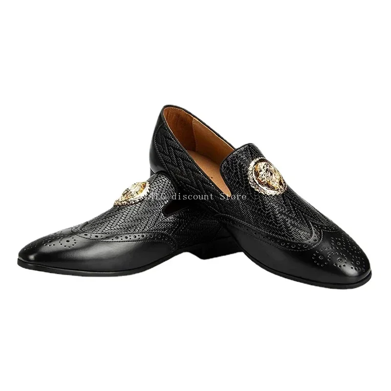 Mens Loafers  Casual Business Shoes Men Handmade Autumn Breathable Fashion Velvet for Men Black Mens Party Banquet Driving Shoes