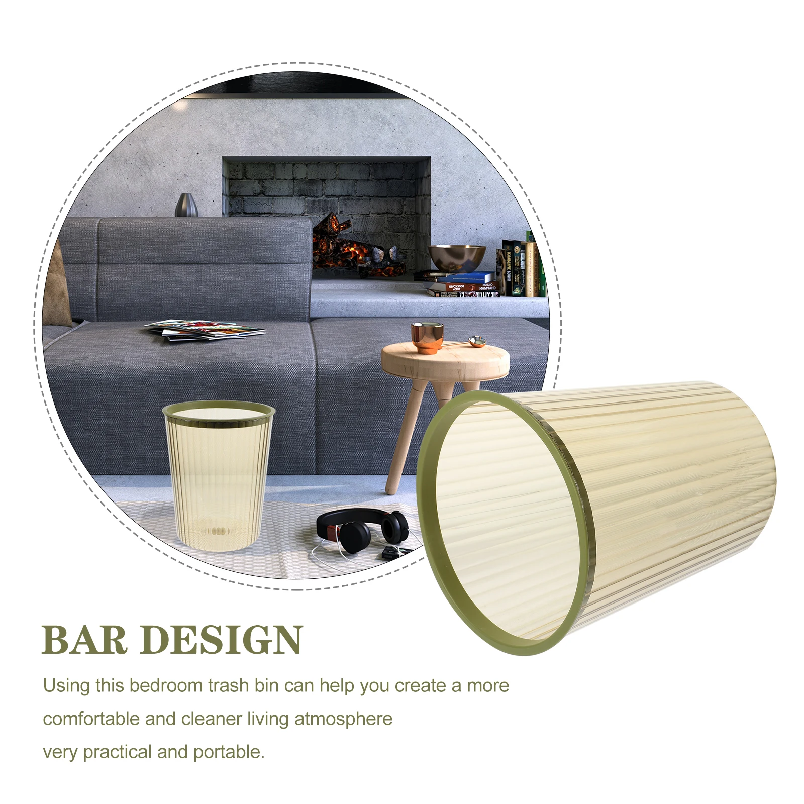

Cute Large Capacity Plastic Garbage Can Floor Trash Bin For Bedroom Bathroom Office Hotel Modern Design Waste Container