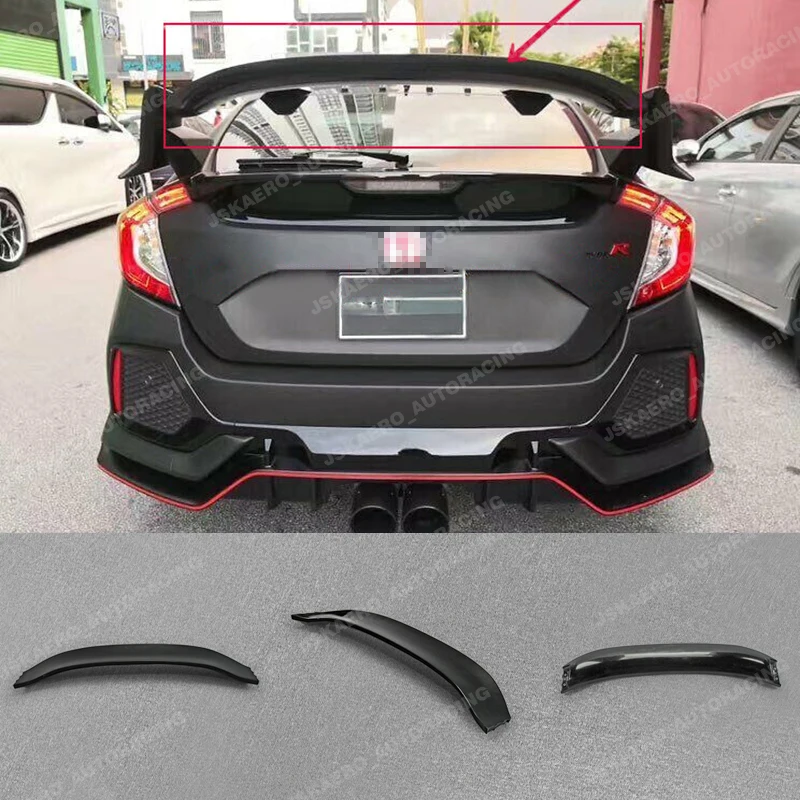 

For Honda Civic FK8 5door Hatchback Rear Spoiler Blade Wing Flap FRP Unpainted car BodyKits