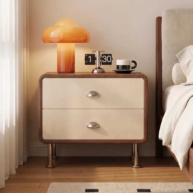 Storage Cabinets Nightstand Luxury Drawers Mobile Bedroom Wood Organizer Bedside Table Modern Mesa De Noche Trendy Furniture