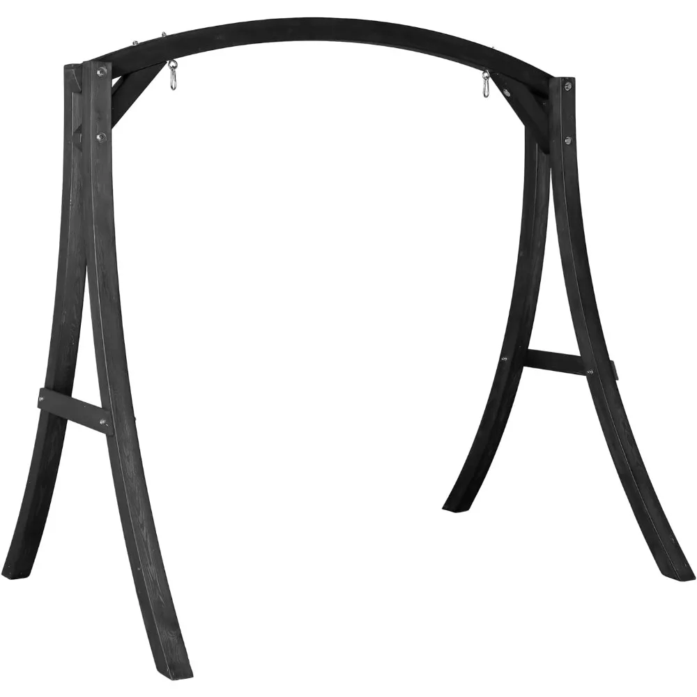 

Heavy Duty Wooden Swing Frame for Adults Kids, Strong A-Frame Porch Swing Bench Stand for Indoor & Outdoor, Curved Arc Top Desi