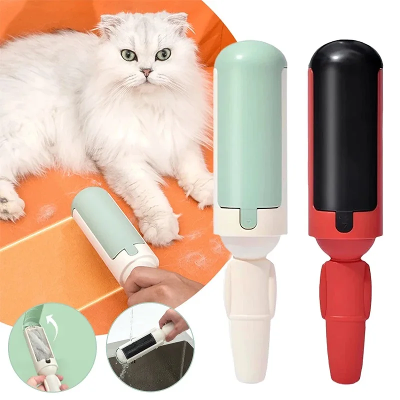 Cat Brush Pet Hair Remover Rolling Comb for Cats Dogs Portable Manual Sofa Bed Cat Fur Sticky Rolling Brush Pet Cleaning Tools