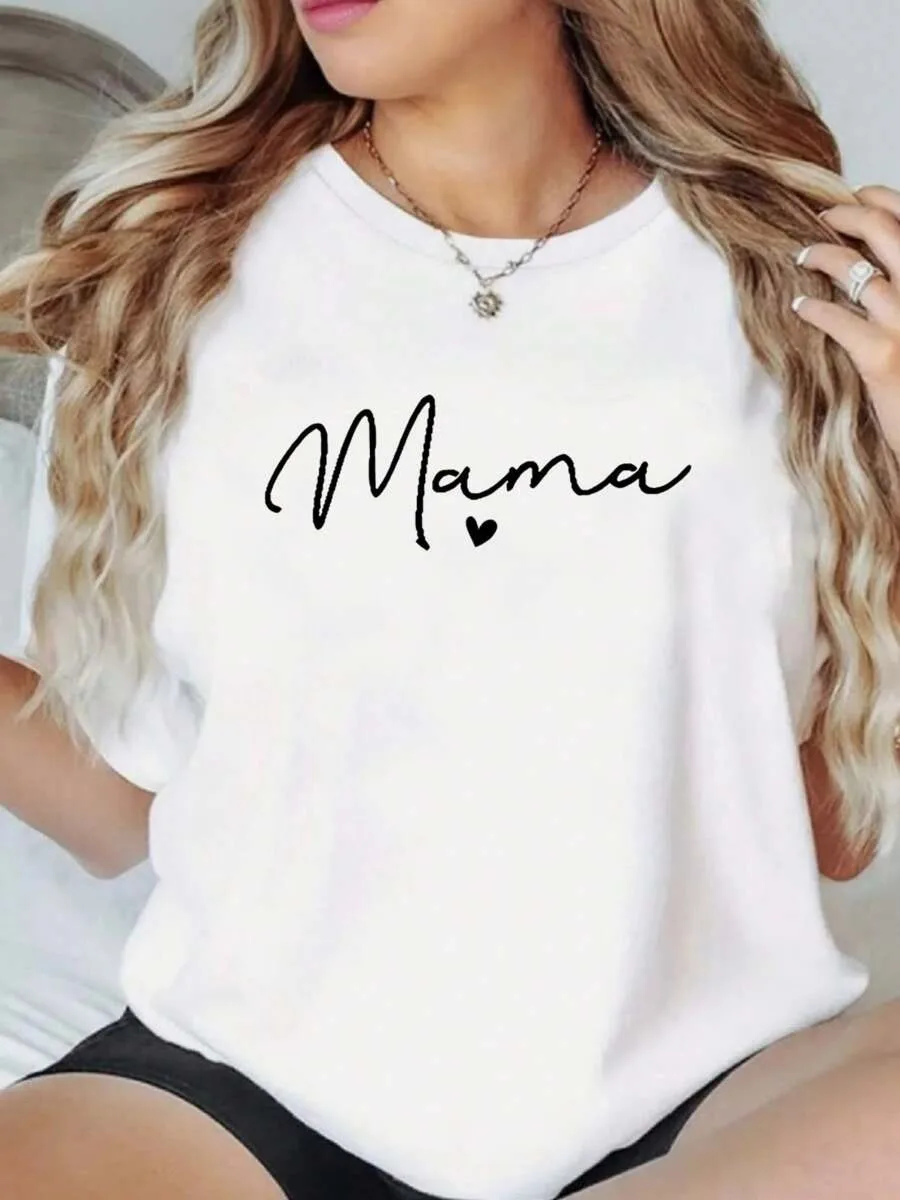 

Plus - Size Sweet “Mama” Heart Graphic Tee, Short - Sleeve