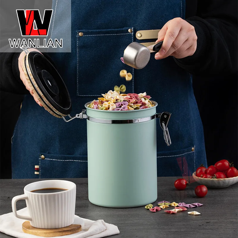 

LMM storage tank stainless steel kitchen tea powder storage tank with schedule exhaust valve