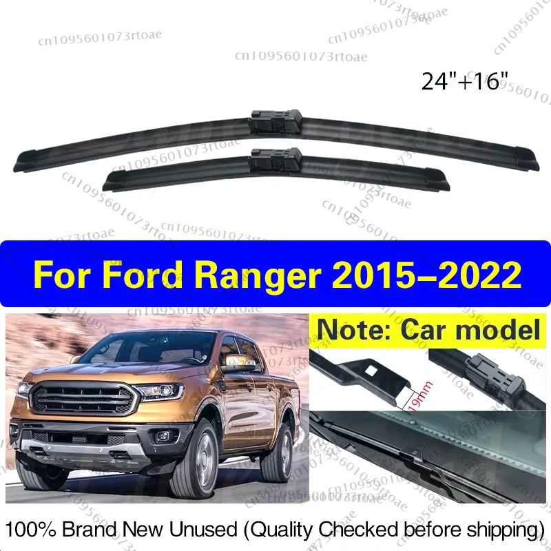 

Car Front Wiper Blade Blades For Ford Ranger 2015 - 2022 2021 2020 Windshield Windscreen Clean Rubber Cars Accessories 24"+16"