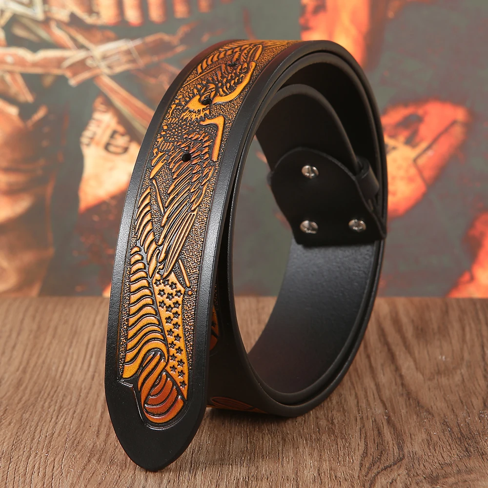 Corium Western denim print replacement leather pattern belt men & women same style For Gift