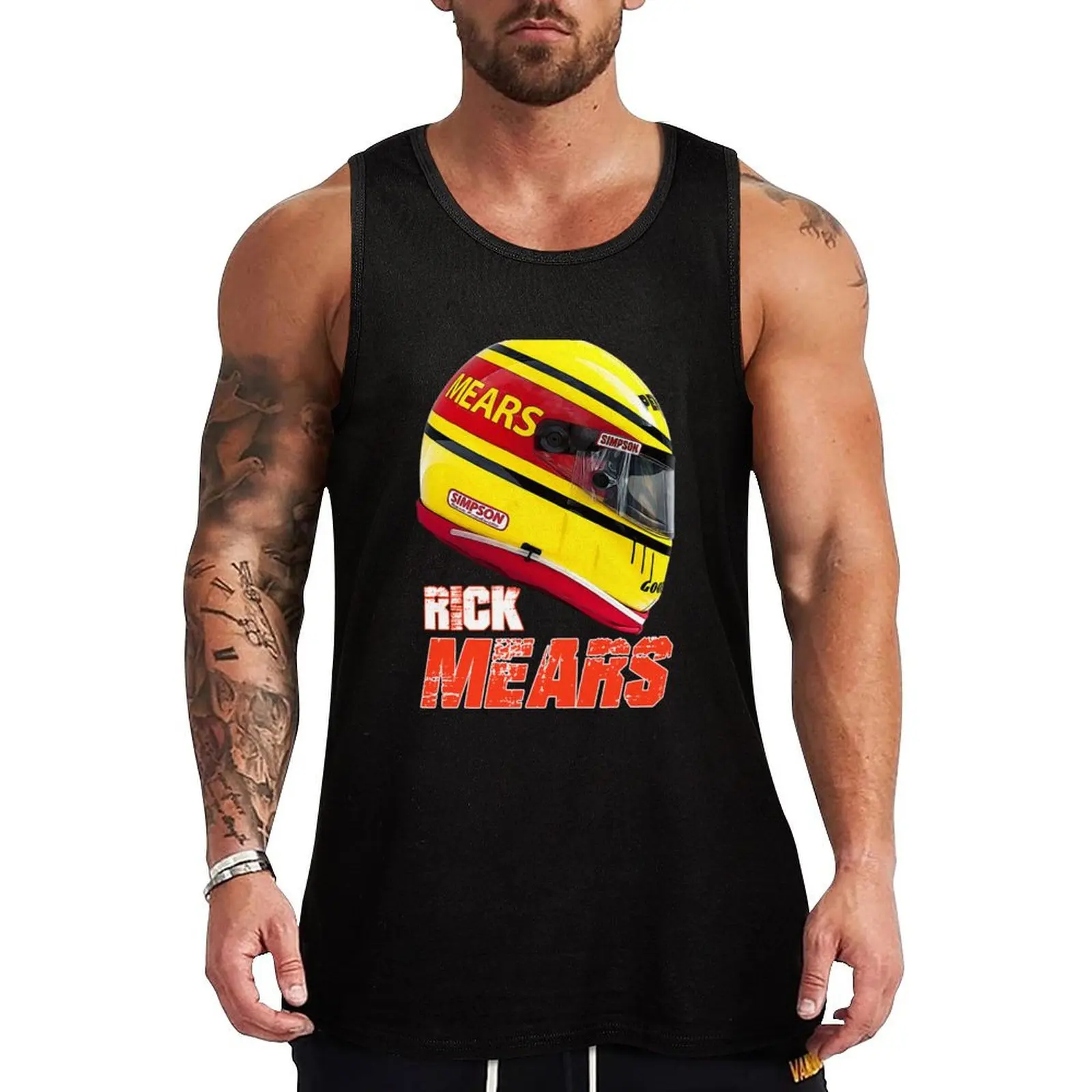 

Rick Mears Indy 500 (1984) Artwork Tank Top Мужская летняя футболка Мужская спортивная футболка Футболки для спортзала для мужчин