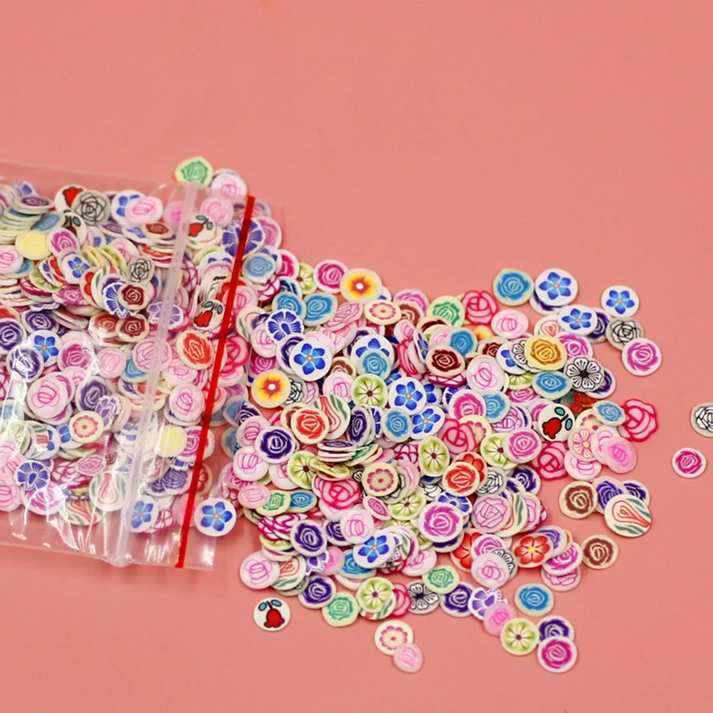2000Pcs DIY Nail Art Decorations Colorful Clay Slices for Manicure Tips Cute Design Fingernails Protection Woman Beauty Tools