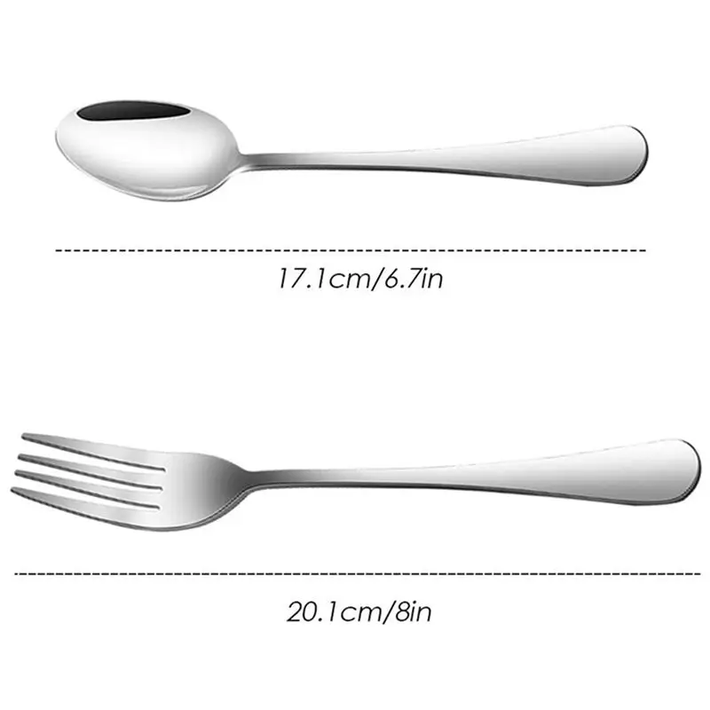 ABGE-Set Of 24, Stainless Steel Dinner Forks And Spoons, Find Top Heavy-Duty Forks (8 Inch) And Spoons (7 Inch) Cutlery Set