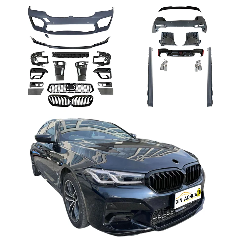 

Factory Price CS Front Lip with Flash Light Rear Lip Tail Style Body Kit Available for BMW 5 Series 2021 Upgraded M5 Car Bumper