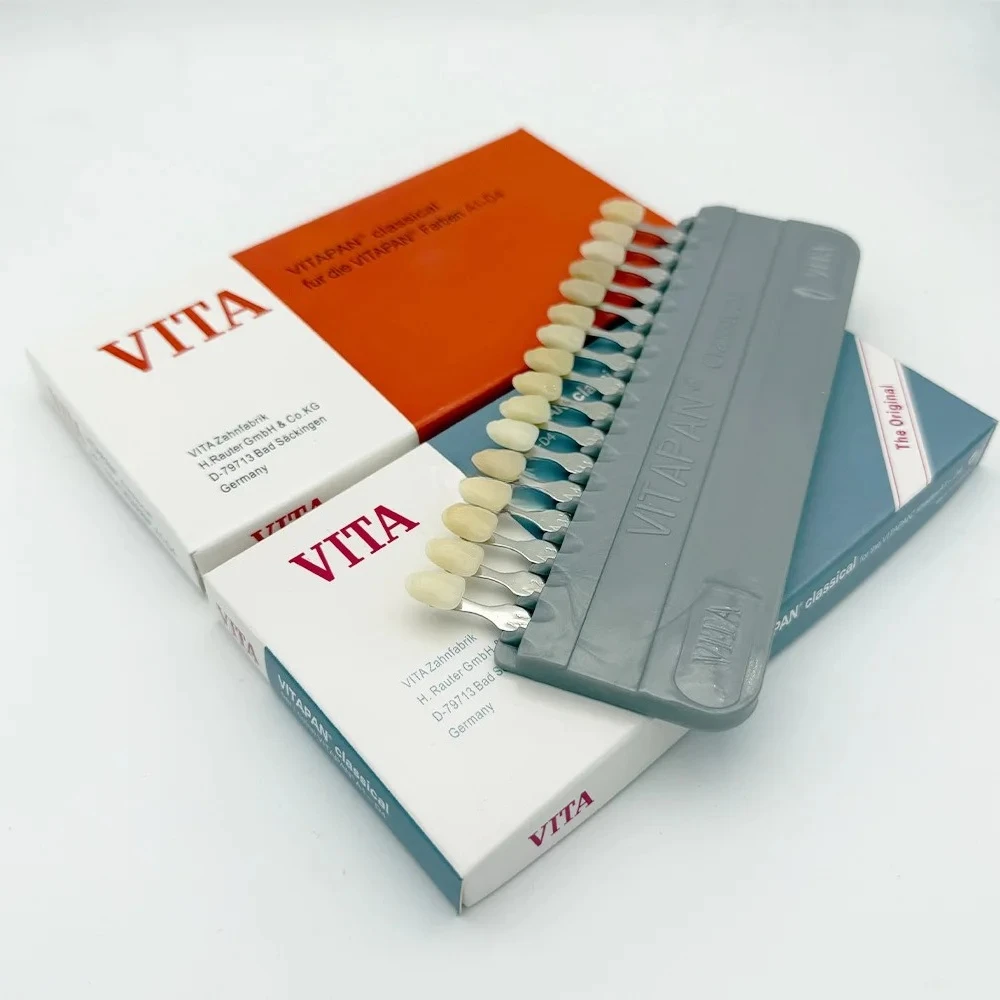 VITAPAN Classic 16‑Color Dental Shade Guide – Porcelain Tooth Color Comparison Plate for Whitening & Restoration Matching