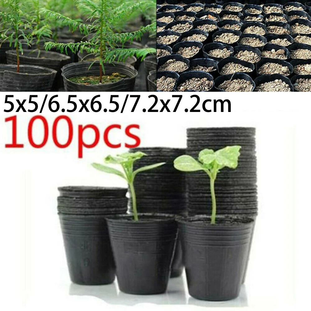 100 Count Plastic Flower Pots for Home Garden Use Thickened Walls and Bottom Drainage to Support Strong Plant Development