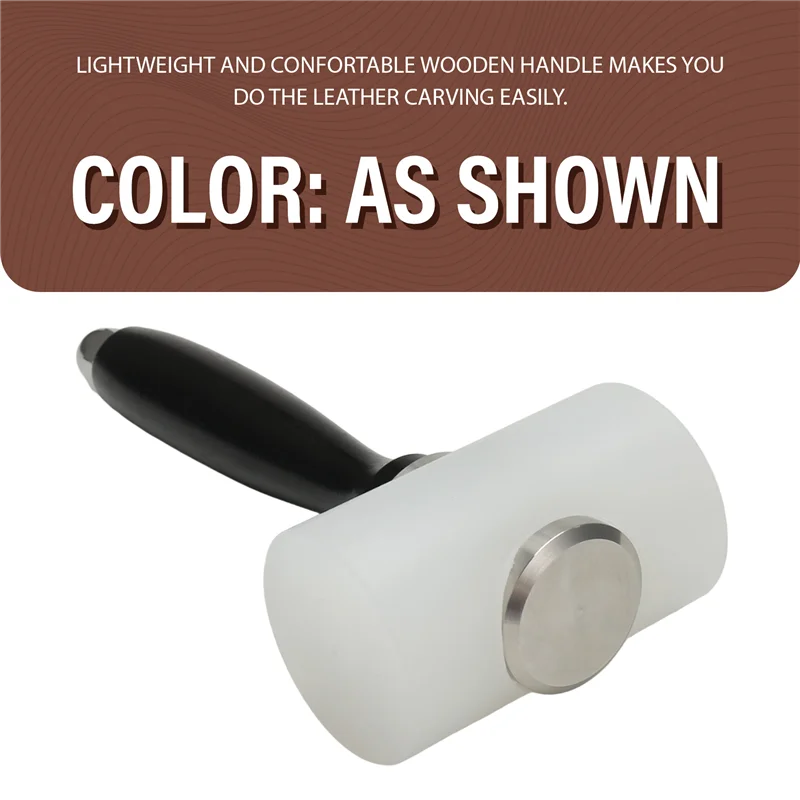 AT63-couro para artesanato em couro escultura martelo náilon mallet madeira lidar com ferramenta de perfuração para impressão percussão diy 3 peças conjunto