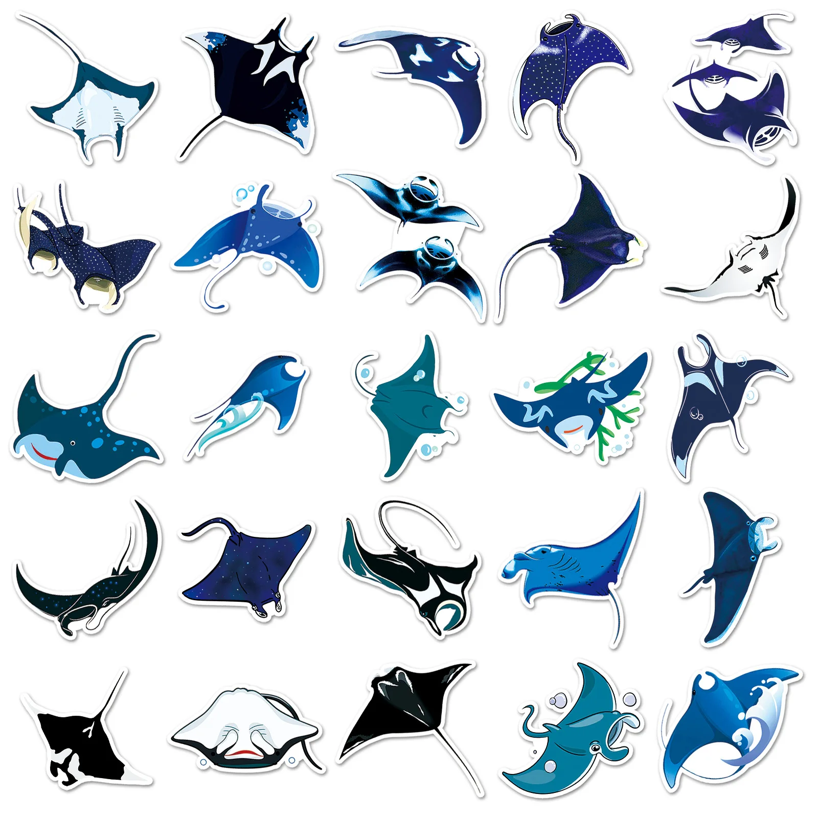 10/30/50PCS Mystery Stingray Cartoon Animal Sticker DIY Phone Laptop Luggage Skateboard Graffiti Decals Fun for Gift