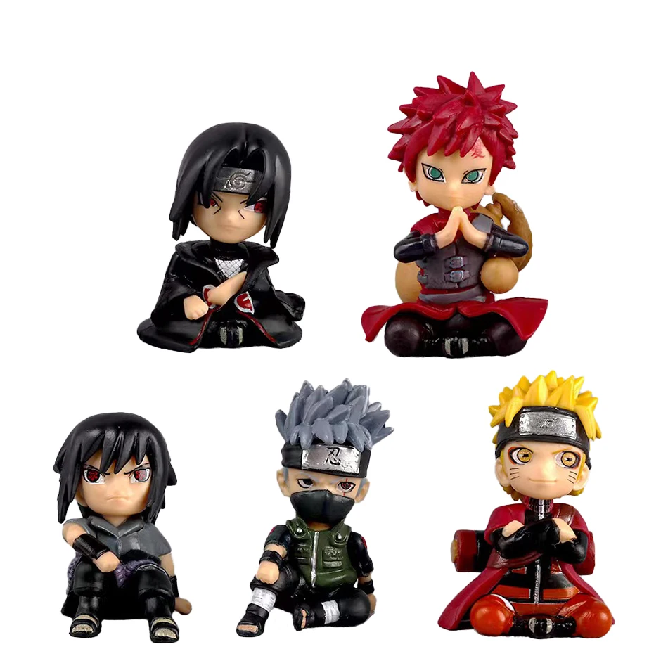 Figurines d'action NarAASakura, Uchiha Gaara Kakashi, modèle en PVC, figurine d'anime Auckland pour la décoration, jouets de collection cadeaux, ensemble de 5 pièces, 7cm