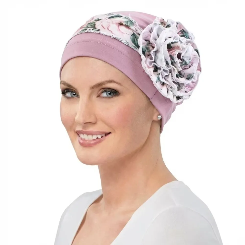 

Послеродовой платок с большим цветочным узором, африканский тюрбан, дышащая и удобная мусульманская хиджаб-шапка, шапка для химиотерапии для женщин