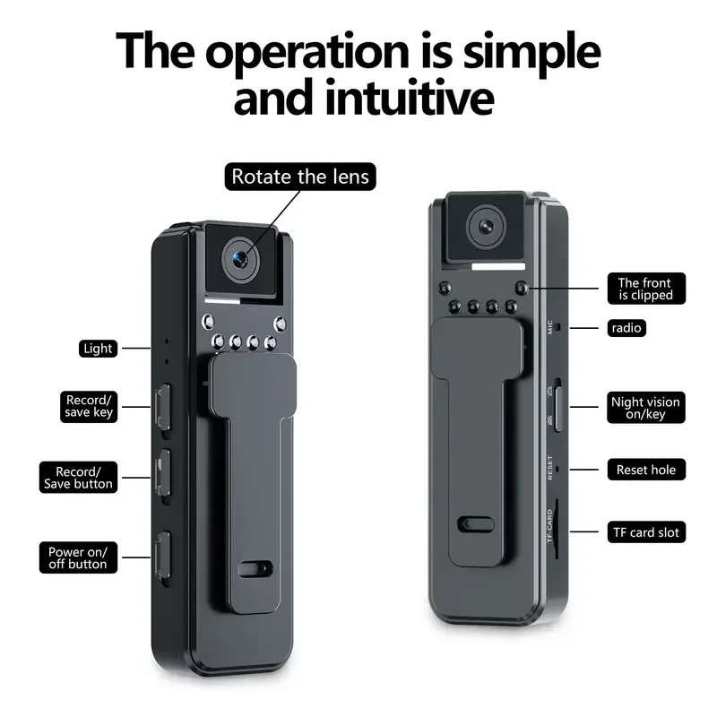 Portable 1080P HD Webcam with Clip, USB Connection, 500mAh Built-in Battery, 26g Ultra Lightweight, for Laptop PC Mac Video Call