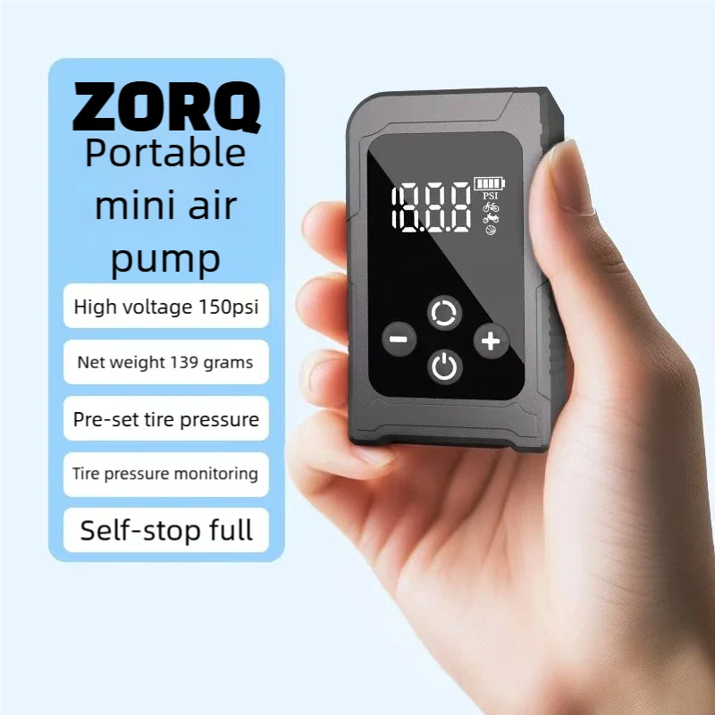 

ZORQ Portable Pocket Bike Electric Air Pump Road MINI Fast Rechargeable Compressor Tire Inflator 100 120 150 PSI SY Series