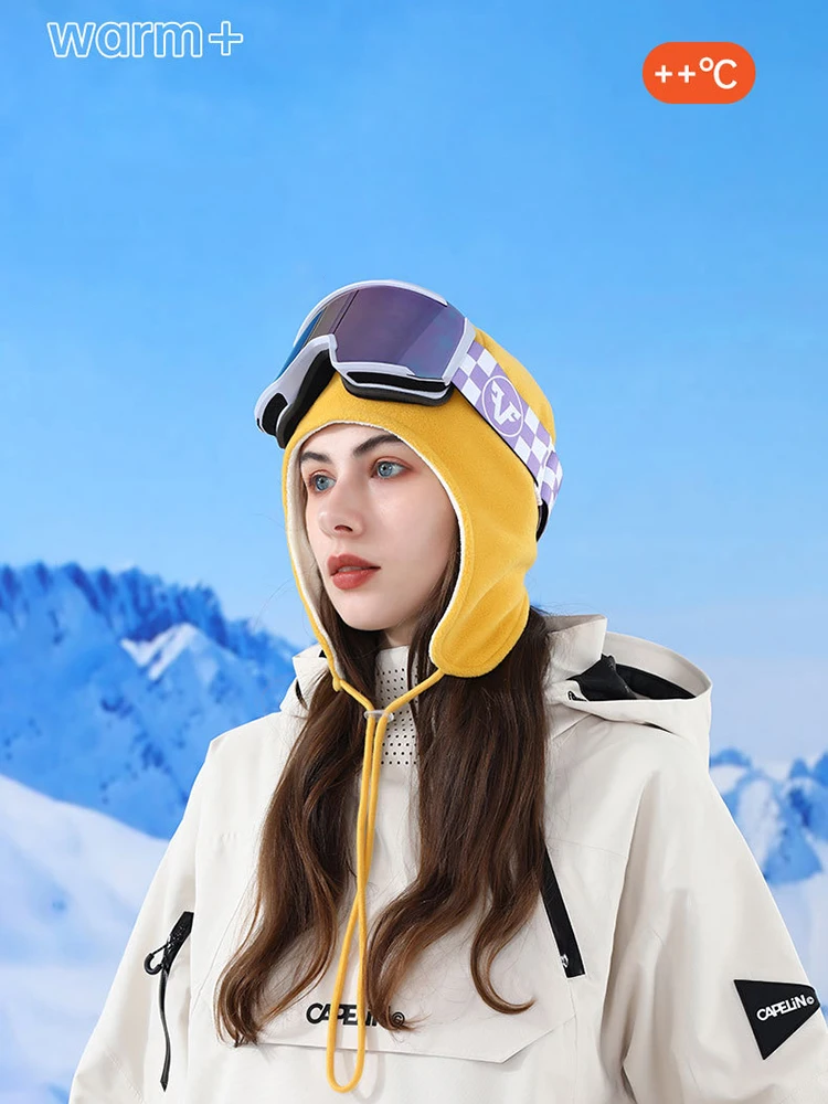 AliExpress Cycling Ear-Flap Hat Autumn Winter Men Women Outdoor Skiing Fleece Hat Adjustable Drawstring Warm Thick Ear Protection Cap