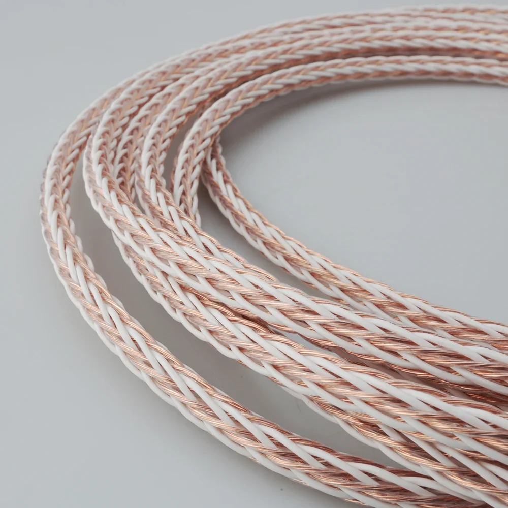 Audiocrast 단결정 구리 오디오 스피커 케이블, 하이파이 앰프 스피커 케이블, 8TC 한 쌍