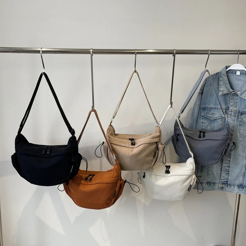 سروال قصير حقيبة كروسبودي للنساء حقيبة كتف الزلابية حقيبة خفيفة الوزن بسيطة مخططة حقائب السفر محفظة وحقائب اليد SUмка Sac