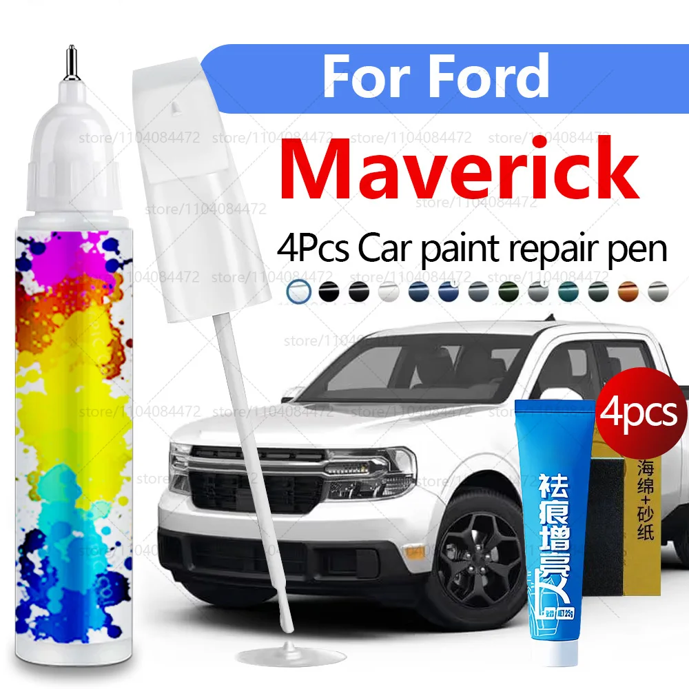 

Ручка для ремонта автомобильной краски для Ford Maverick 1970-2025 гг., аксессуары для ремонта царапин, 4 шт., серый G4 Белый YZ Черный G1 Синий E7 Зеленый